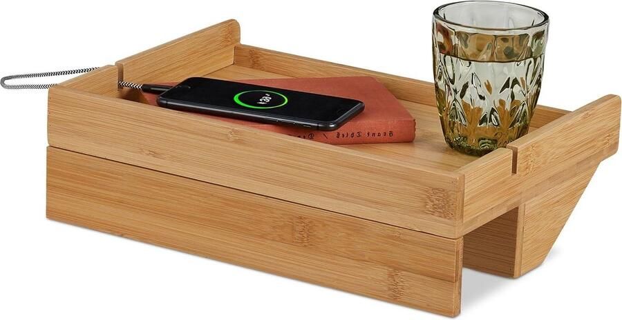 Klein nachtkastje om te klemmen bed & hoogslaper HBD: 10 x 33 x 24 cm bamboe natuur handig en praktisch! Beside shelf - Foto 2