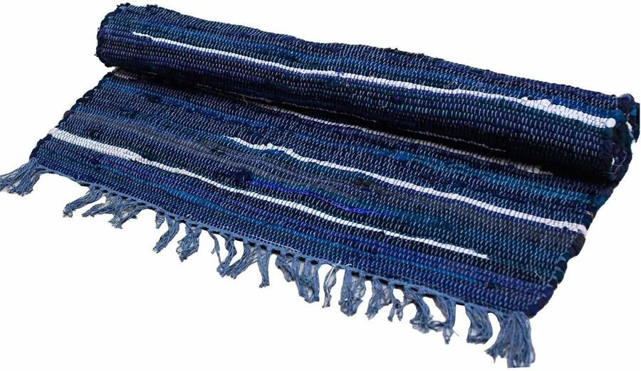 Indiase Recyclagetapijt – 50x90cm – premium kwaliteit – Houtskoolgrijs Gemaakt van gerecycleerde textielresten. Authentiek Duurzaam en Stijlvol