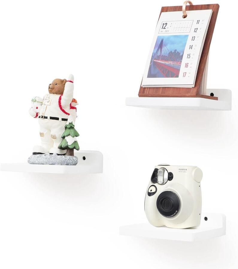 Klein wandrek veelzijdig en ruimtebesparend set van 3 echt hout