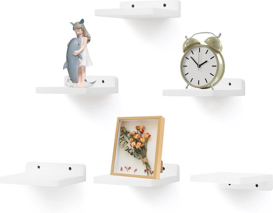 Klein wandrek veelzijdig en ruimtebesparend set van 6 hout