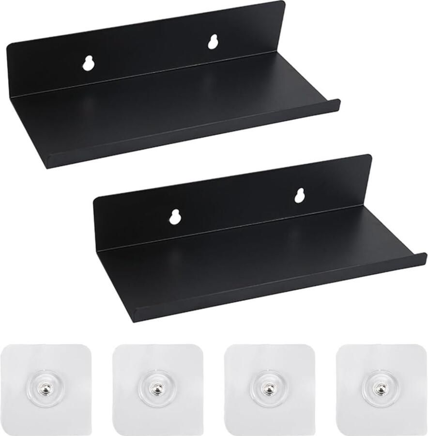 Klein Wandrek zelfklevend zwart metaal 2 stuks