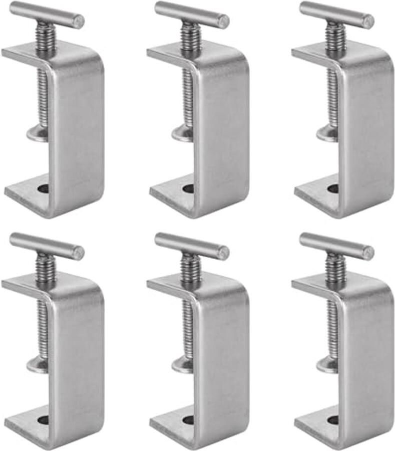 Kleine C-klemmen Set van 6 Zware Roestvrijstalen Klemmen voor Houtbewerking en Metaalbewerking