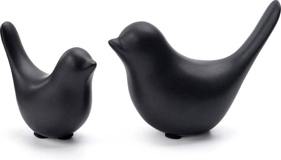 Notakia Small Animal Statues Home Decor Modern Style Birds Decorative Ornaments for Living Room Bedroom Office Desk Closets (Black 2 Pack)