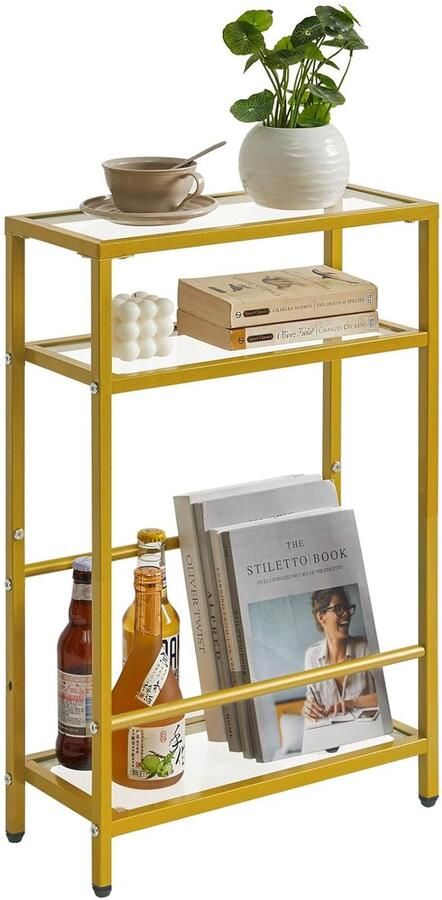 Kleine glazen bijzettafel multifunctioneel ruimtebesparend 1 stuk