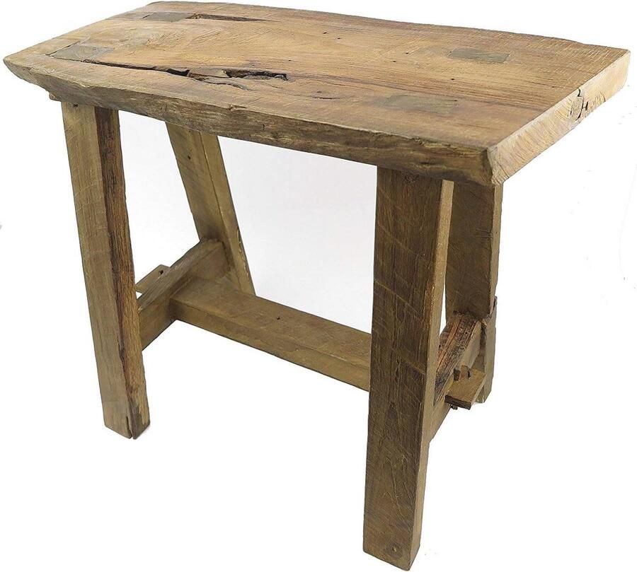 Kleine houten bank van teak wortelhout Handgemaakt en uniek