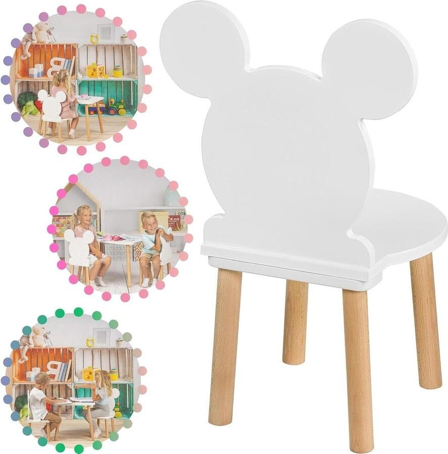 Kleine houten kinderstoel natuurlijk kinderzitmeubilair kinderkamertafel