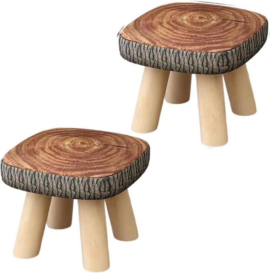 Kleine Houten Stoel Vierkant Lage Leuke Kinderbank Cartoon Kruk Massief Houten Koffiestoel Beer 100 kg Houten kruk