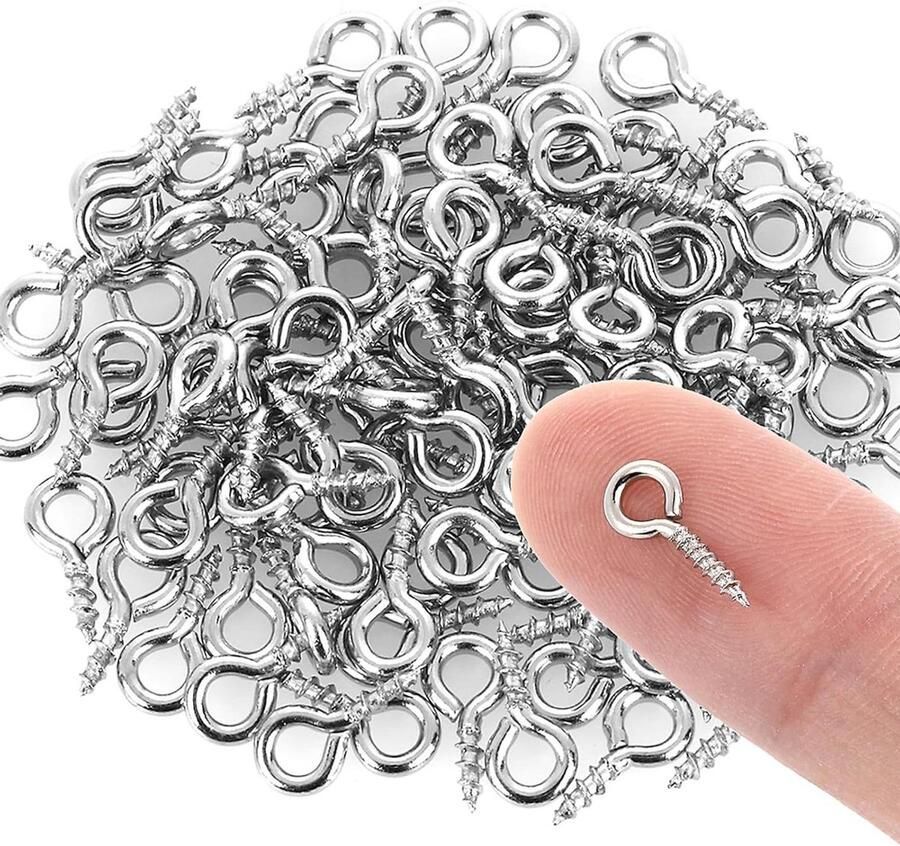 Kleine oogschroeven 300 stuks roestvrij staal ringschroef houtschroefdraad haken sieraden doe-het-zelf