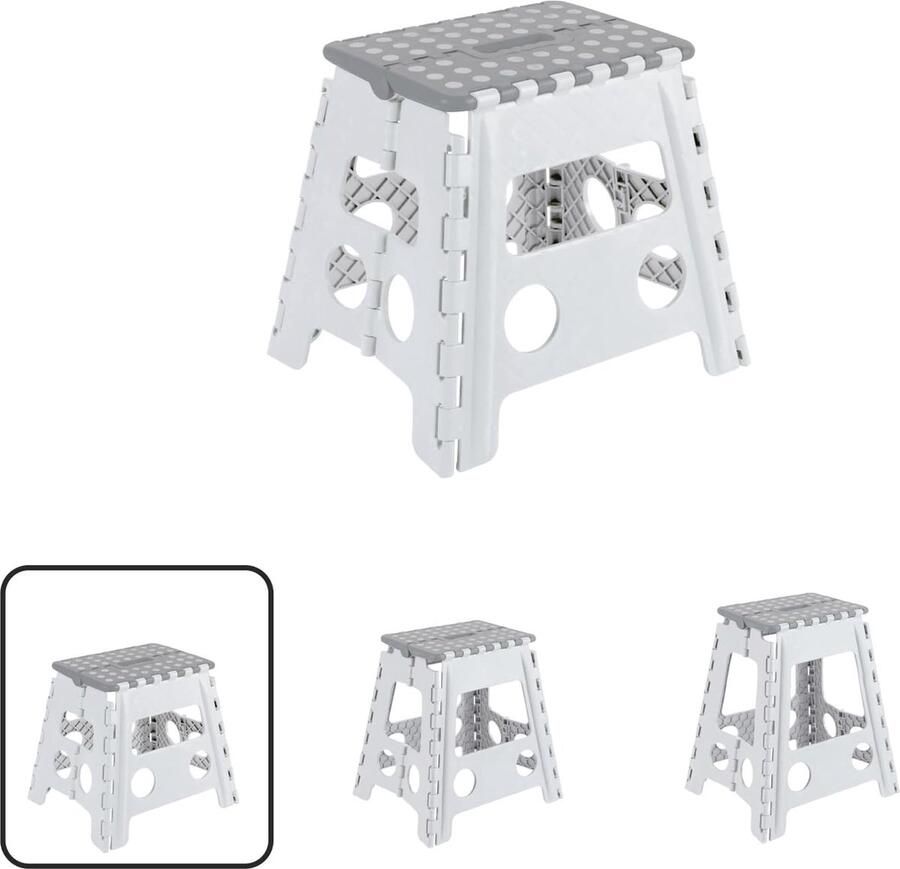 Kleine Opvouwbare Klapkruk voor Kinderen en Volwassenen 150 kg Belastbaarheid Handig Opstapje voor Keuken Badkamer Camping en Tuin 32 cm Hoog Wit