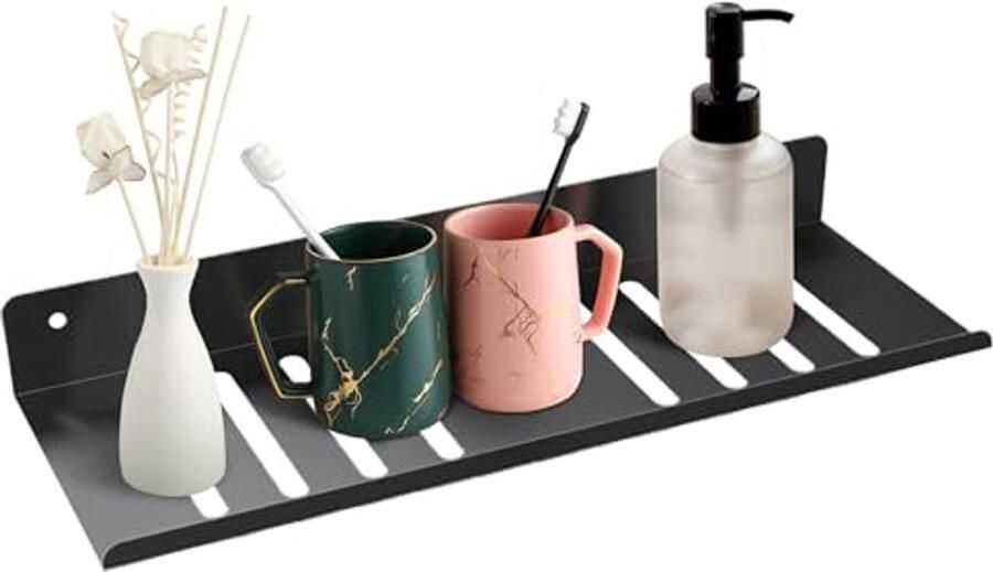 Kleine opvouwbare wandplank 30 cm zwarte zwevende plank voor badkamer wasruimte woonkamer en keuken