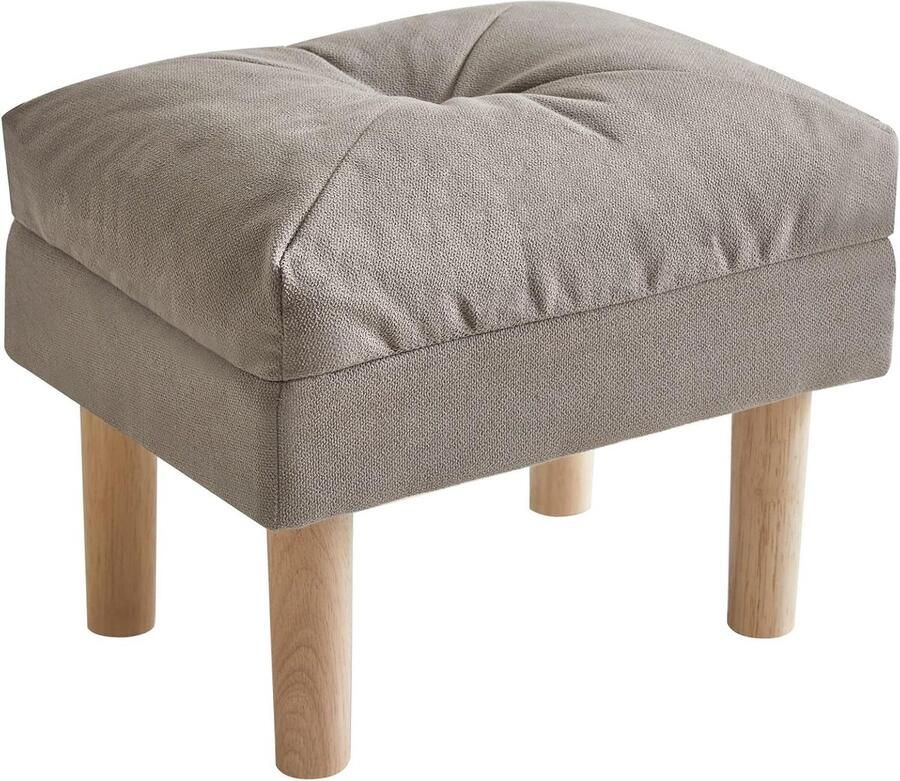 Kleine Ottomaanse Zitzak Voetsteun 1 stuk Grijs Spons 40 x 29 x 32 cm