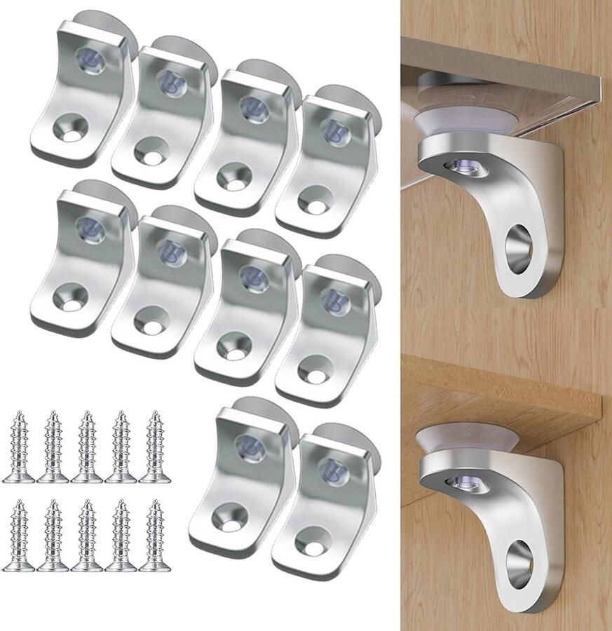 Kleine plankbeugels Set van 10 stuks inclusief schroeven voor glazen en houten panelen Voor keukenkasten boekenkasten en wijnkasten