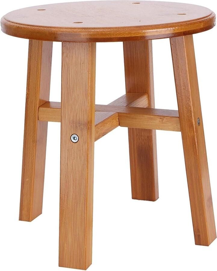 Kleine Ronde Houten Krukje Van Bamboe Voor Badkamer Multifunctionele Lage Stool Kinderen Bench Woonkamer Meubilair Houten kruk