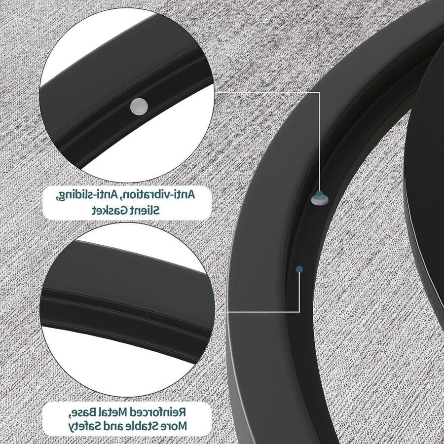 Kleine ronde salontafels 70 cm modern gehard glas-top accent middentafel voor woonkamer thuiskantoor eenvoudige montage zwart klein Saygoer