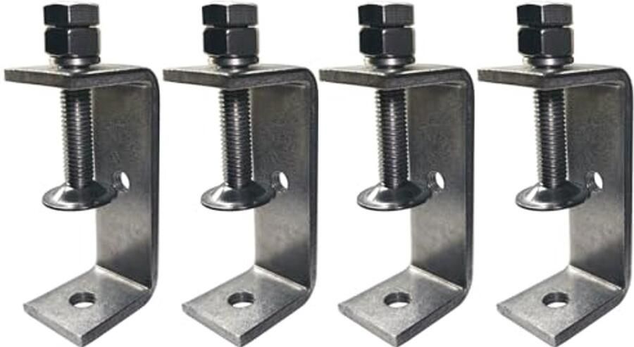 Kleine Schroefklemmen Set 75 mm Roestvrij Staal C-klemmen met Instelbare Kaakopeningen 4 Stuks