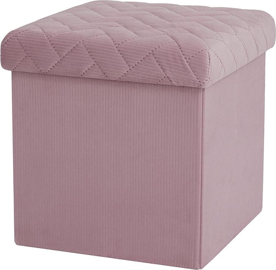 Kleine Roze Velvet Kids Speelgoedkast Opbergkruk Voetsteun Bureau Opvouwbare kruk 32x32x32cm