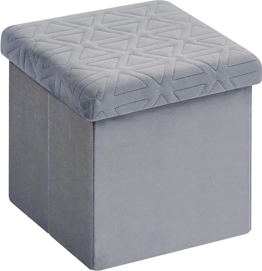 Kleine speelgoedkast Opbergkruk Voetsteun Bureau Opvouwbare kubuskruk 32x32x32cm Grijs