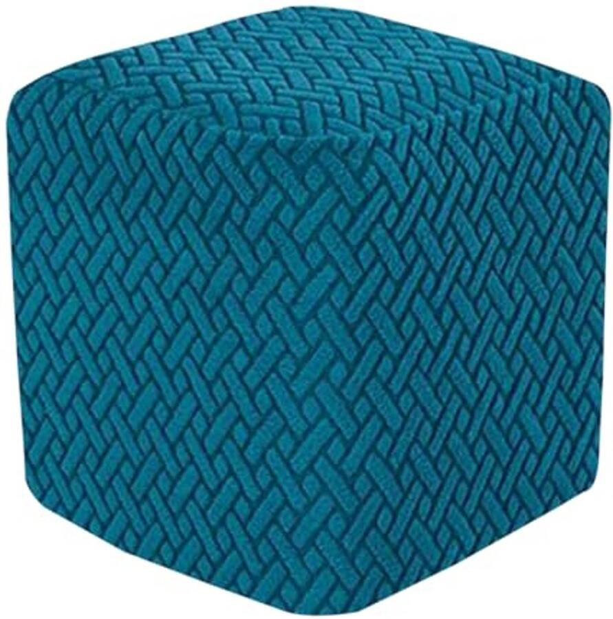 Kleine Vierkante Poef Hoes Gestreept Fluweel 40x40cm 45x45cm 60x60cm Stretch Aanpasbaar voor Ottomaanse Krukken