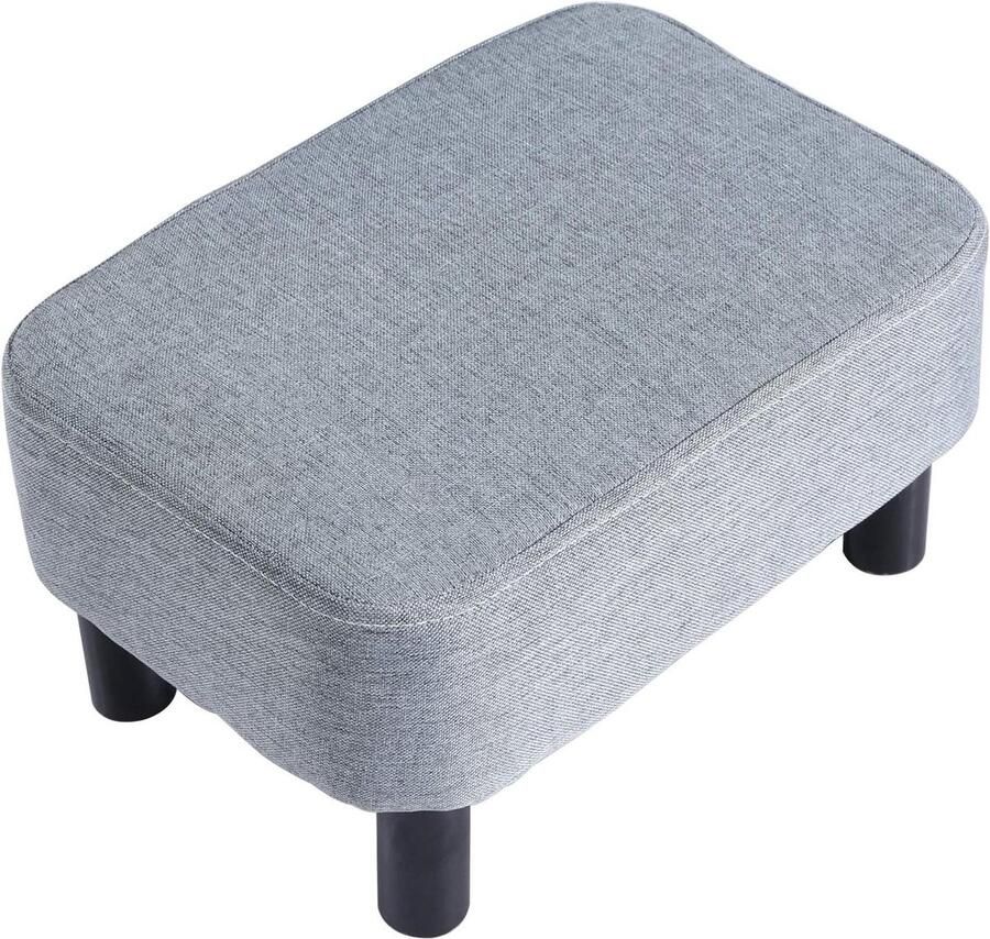 Rechthoekige Voetenbank Modern & Stabiel 1 stuk Lichtblauw Linnen