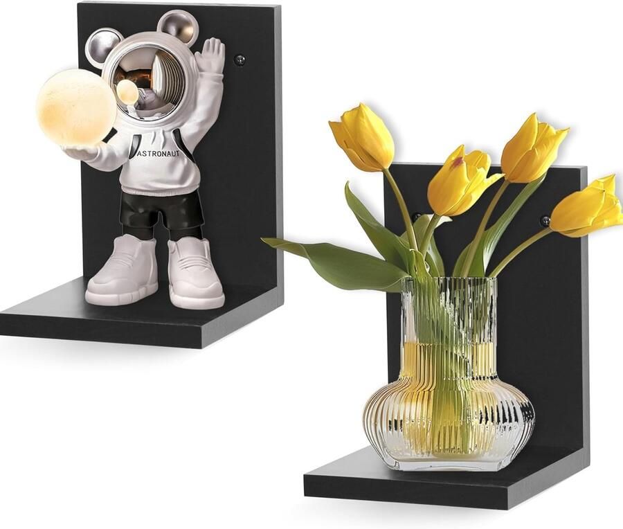 Kleine wandplanken veelzijdig en minimalistisch set van 2 massief grenenhout