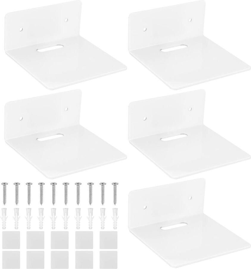 Kleine Witte Wandplank Zwevend Wandrek voor Decoratie Wit Acryl