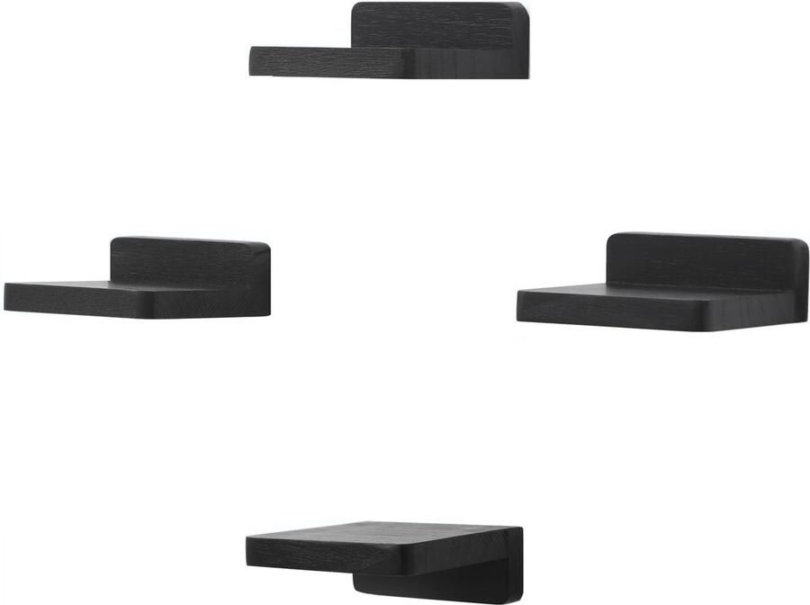 Kleine Zwevende Wandplanken Set van Vier Stuks voor Decoratie in Slaap- en Woonkamer