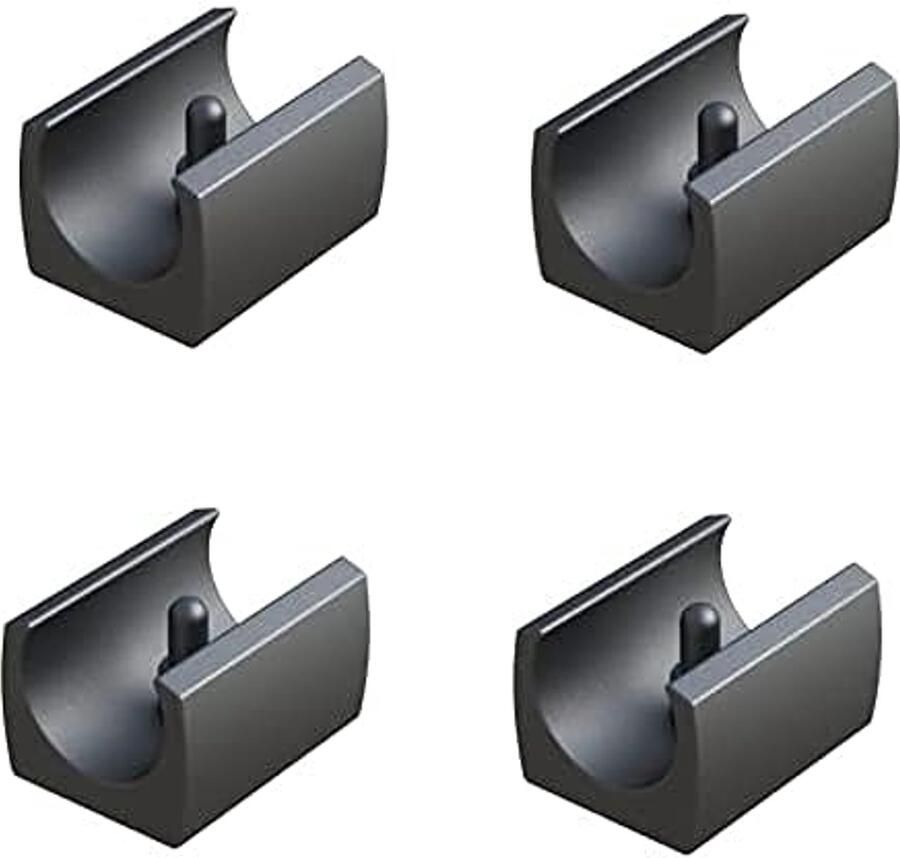 Klem glijders voor stoelpootdoppen 4x kunststof voetdoppen voor meubels rond zwart (D1: 20-22 mm)