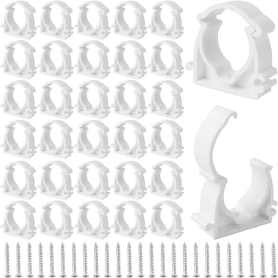 Klemklemmen 25 mm Set van 50 stuks Buisklemmen voor toepassingen Wit PPR materiaal