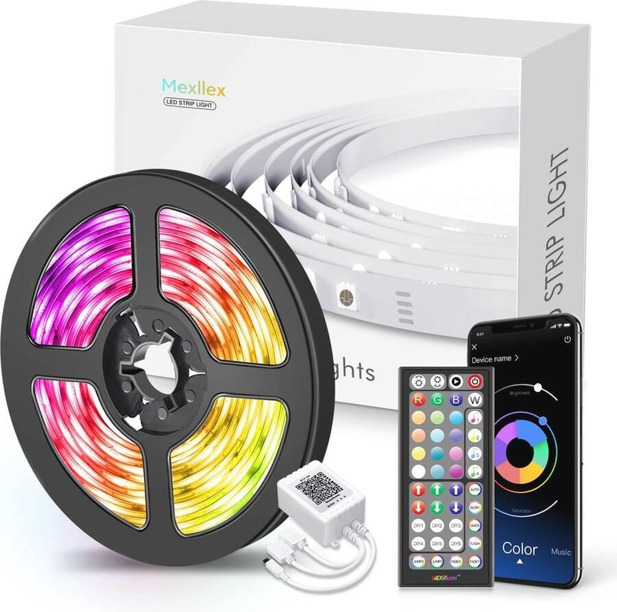 Kleur veranderende RGB LED Strip van 15m met muziek synchronisatie en afstandsbediening