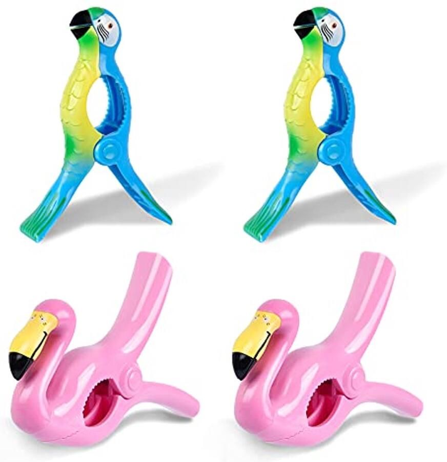 Kleurige Strandhanddoekklemmen voor Badhanddoeken en Ligstoelen 4 Stuks