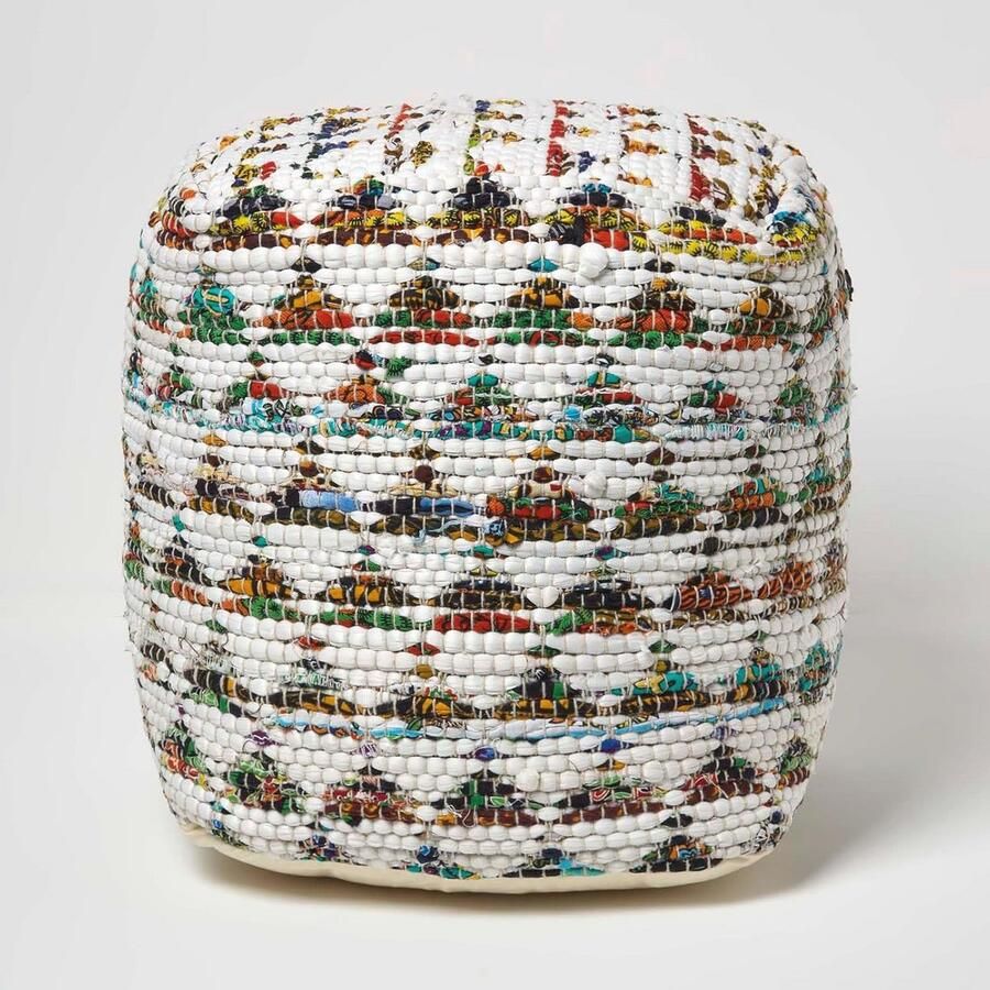 Kleurige vierkante kubusvormige zitzak in Chindi-stijl 40 x 40 x 40 cm