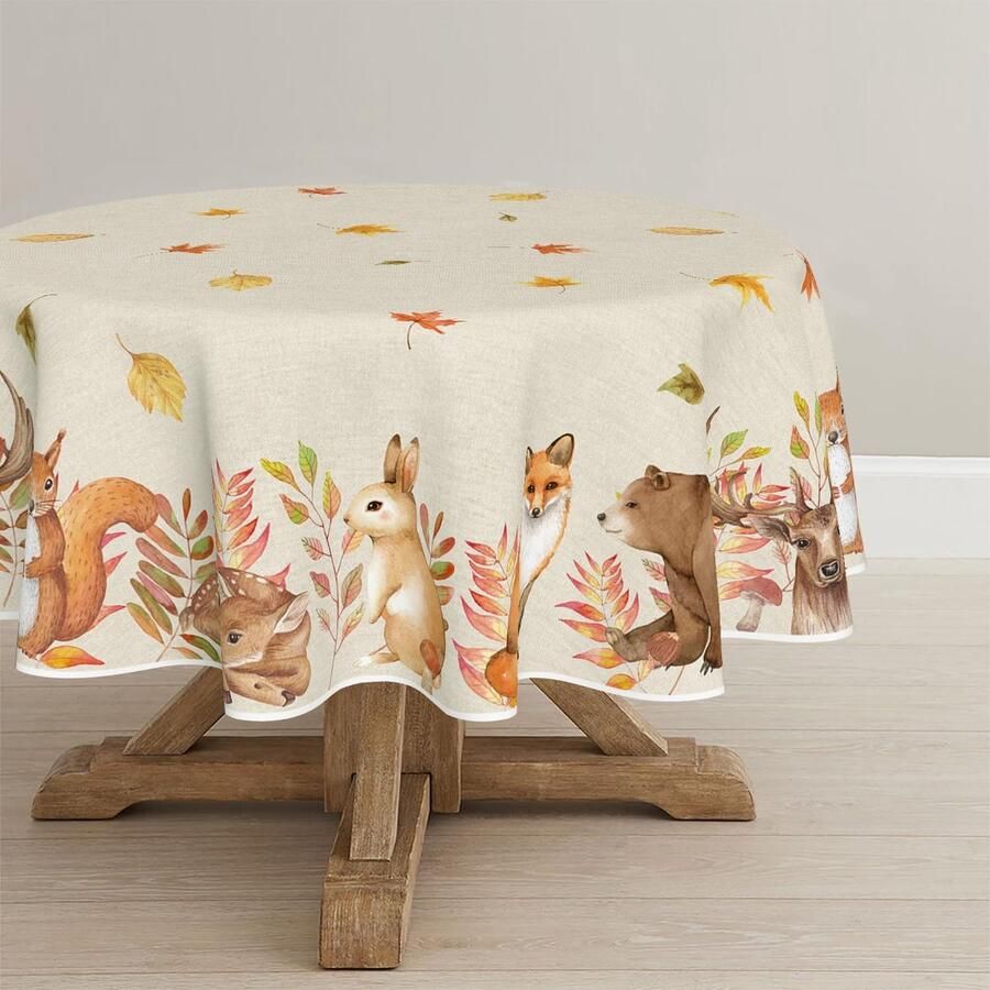 Kleurrijk Tafelkleed 100% Polyester Geschikt voor Ronde Tafel 140 cm