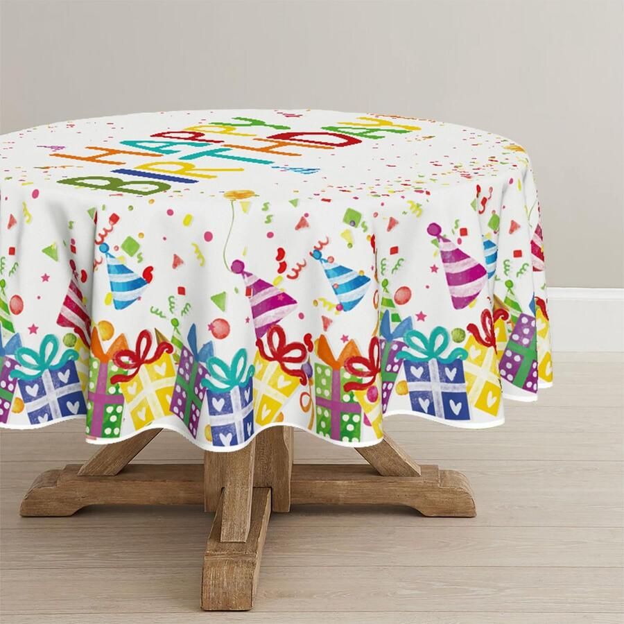 Kleurrijk Tafelkleed Hoge Kwaliteit 1 stuk Polyester 120 cm