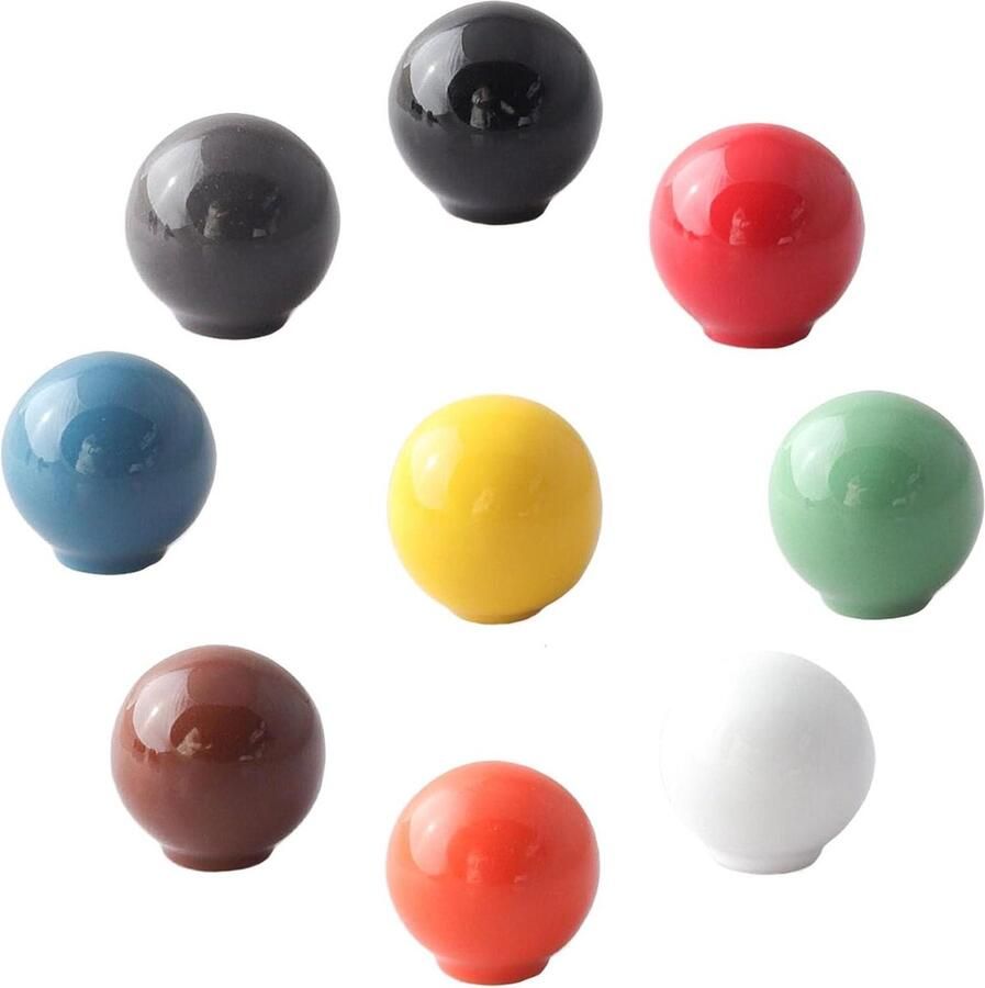 Kleurrijke ladeknoppen 9 stuks Meubelknoppen met schroeven Bolvormig Ronde kastknoppen Keukenkasten Kinderkamer Deurgrepen Laden en dressoirs kastknoppen kinderkamer