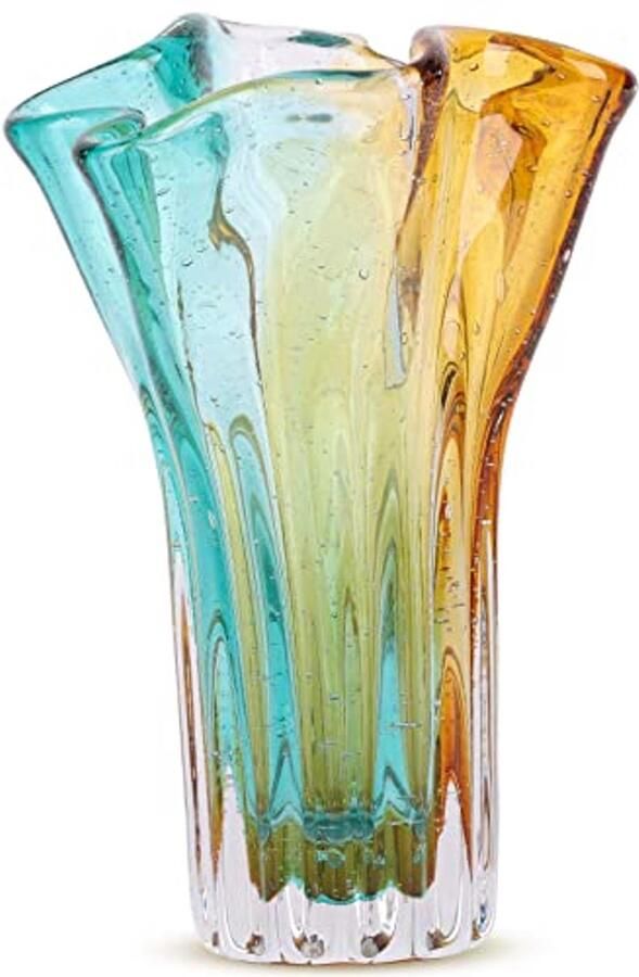 Kleurrijke Mondgeblazen Bloemenvase Unieke Glazen Decoratie voor Woonkamer Eettafel en Bruiloften