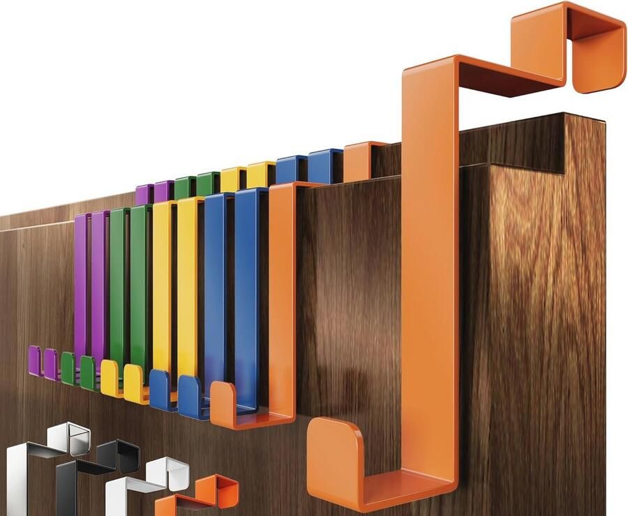 Kleurrijke roestvrij stalen deurhaken set van 10 Stevige ophanghaken voor jassen handdoeken en decoratie