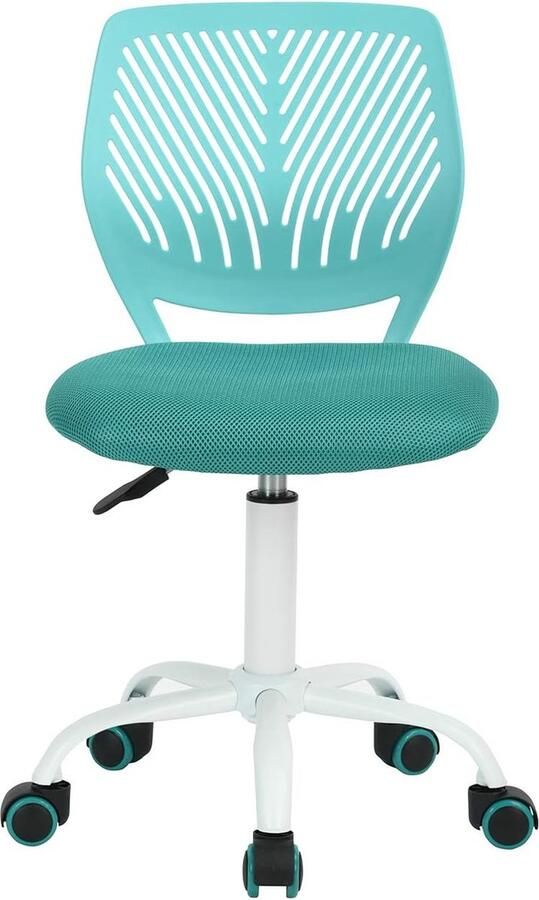 Kleurrijke stoel moderne en verstelbare computerstoel draaistoel zonder armleuning studeerkamer voor kinderen bureaustoel voor thuis werkstoel turquoise