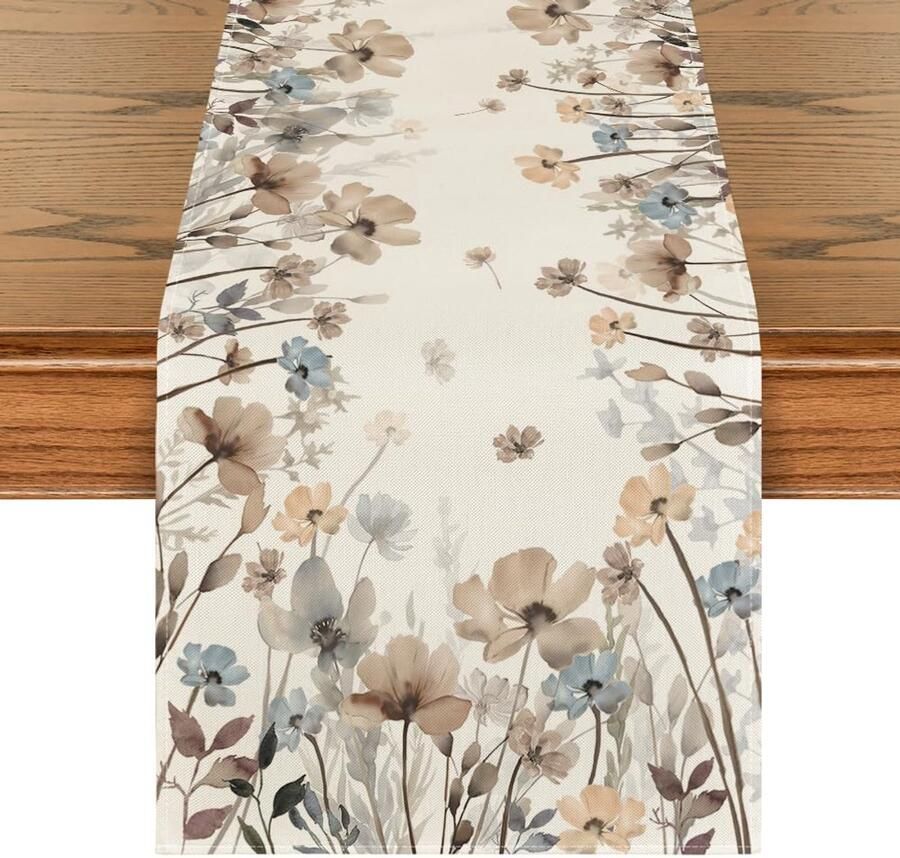 Kleurrijke tafelloper 100% polyester 40 x 240 cm