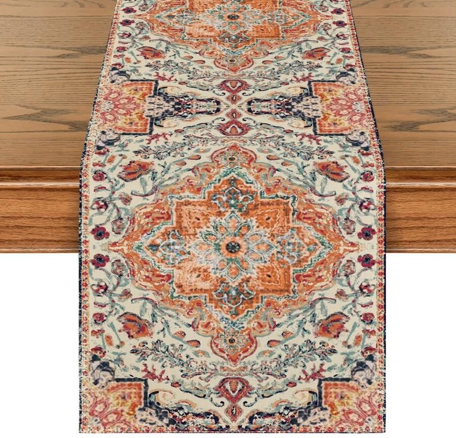 Kleurrijke tafelloper 40 x 140 cm 100% polyester duurzaam