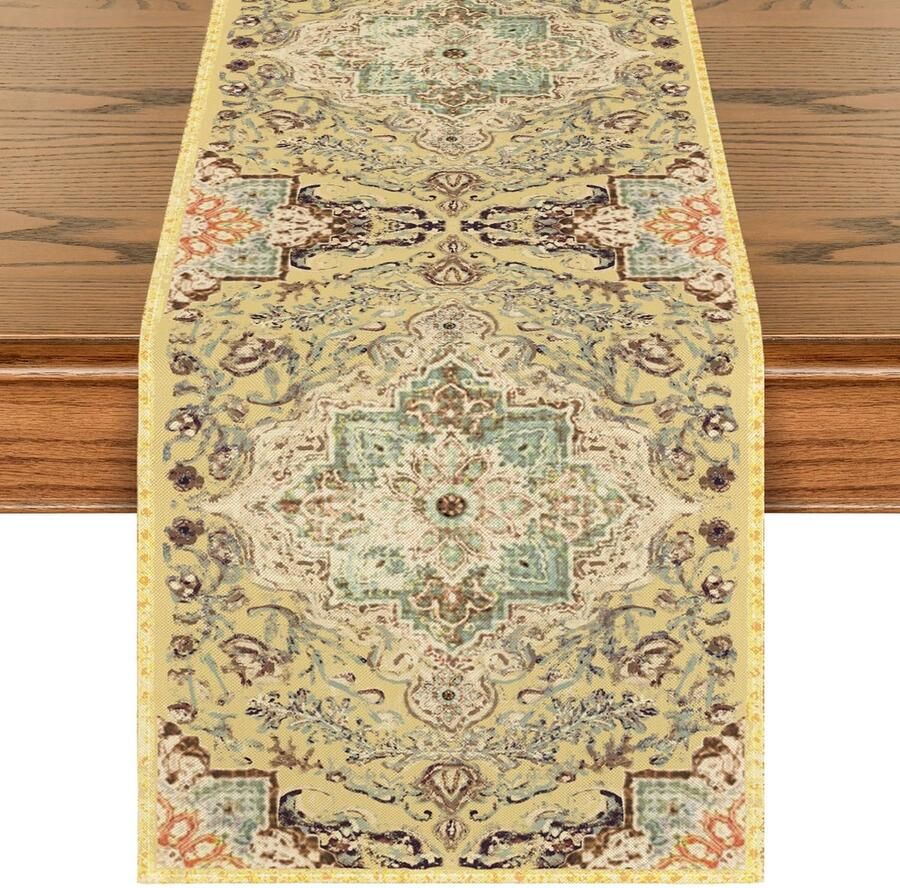 Kleurrijke tafelloper duurzaam en stijlvol 1 stuk 100% polyester 40 x 180 cm