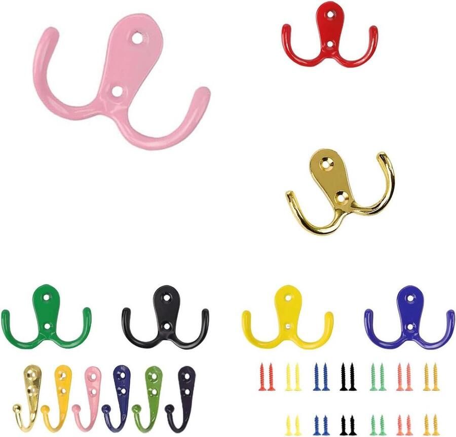 Kleurrijke wandgemonteerde garderobehaken 13 stuks zinklegering 2 specificaties schroeven inbegrepen kledingkasten slaapkamer