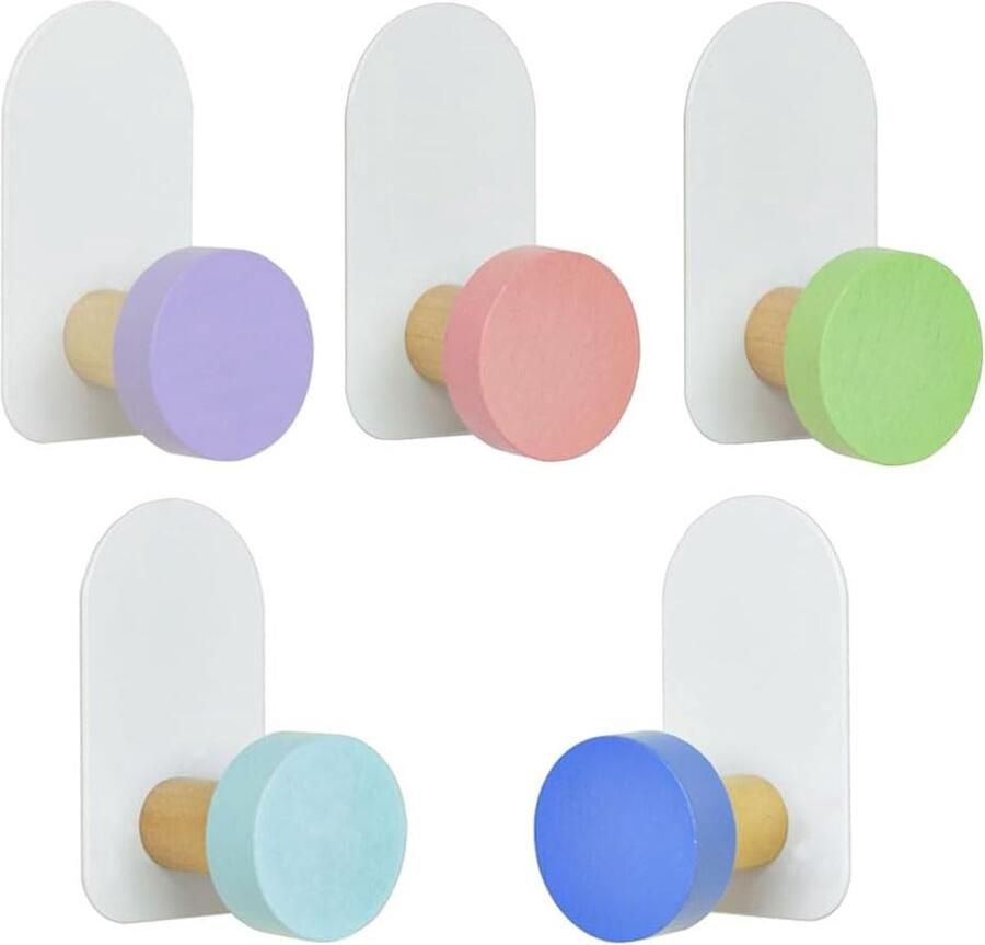 Kleurrijke wandhaken 5 stuks kleurrijke kledinghaken zelfklevende kledinghaken zelfklevende haken mini-wandhaken handdoekhaken wandhaken zelfklevende handdoekhaken garderobehaken