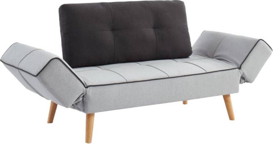 Vente-unique Klik-klak bedbank van stof EBATY II Lichtgrijs en antraciet L 149 cm x H 89 cm x D 71 cm - Foto 2