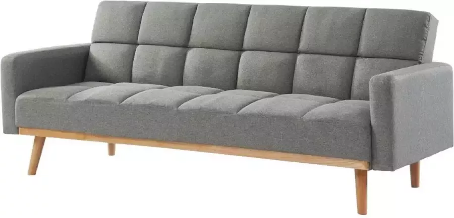 Klik-klak bedbank van stof GALATE Gechineerd grijs L 211 cm x H 85 cm x D 83 cm