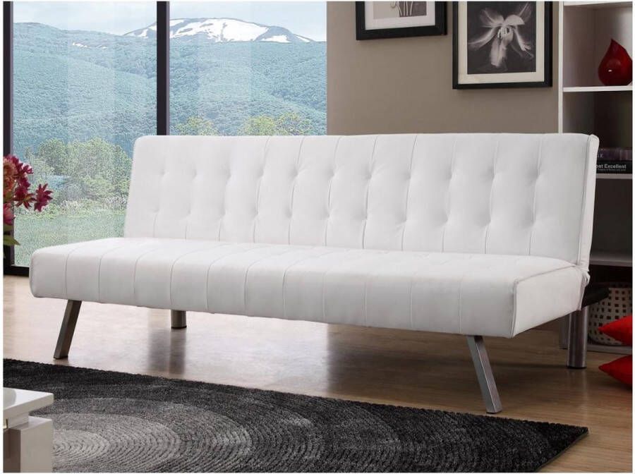 Klikklak-bedbank GUILLAUME van kunstleer Wit L 177 cm x H 76 cm x D 80 cm - Foto 3