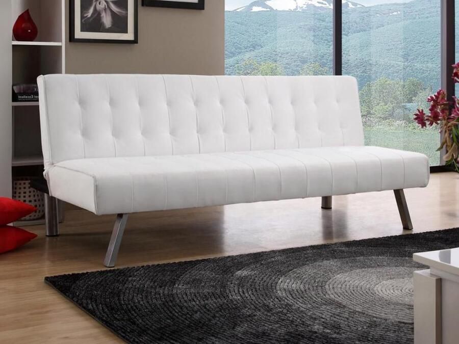 Klikklak-bedbank GUILLAUME van kunstleer Wit L 177 cm x H 76 cm x D 80 cm - Foto 2