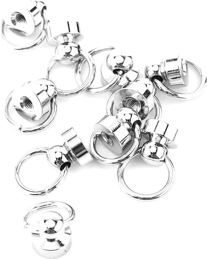 Klinknagelbouten 10 Stks Messing Studs Schroef Terug Ronde Ringkopbouten Bout Ideale Decoratie Trekring Klinknagel Leathercraft Onderdelen voor Tassen Riemen Leren Armbanden