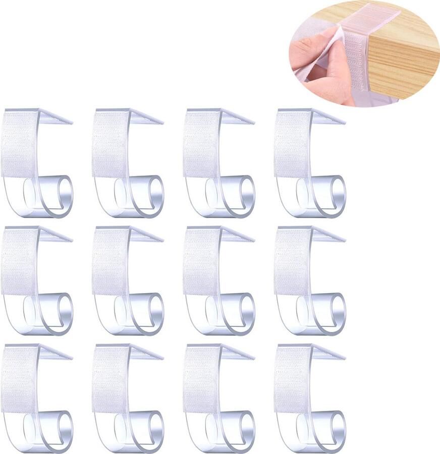 Klittenband tafelrok clip Tafelkleed klemmen Kleedklemmen Tafelkleedklem kleedhouder voor stevige grip Antislipbevestigingsclip voor tafelkleed Tuinartikelen Plastic tafelkleedklem Stevige klemmen Tafelkleed vastzetten 12 stuks
