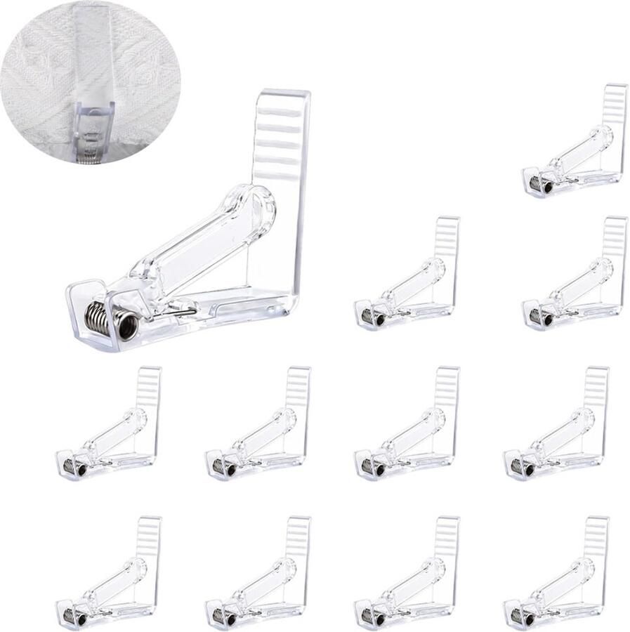 Klittenband tafelrok clip Tafelkleed klemmen Kleedklemmen Tafelkleedklem Plastic tafelkleedklem Stevige klemmen kleedhouder Tafelkleed vastzetten voor stevige grip Antislipbevestigingsclip voor tafelkleed Tuinartikelen 12 stuk