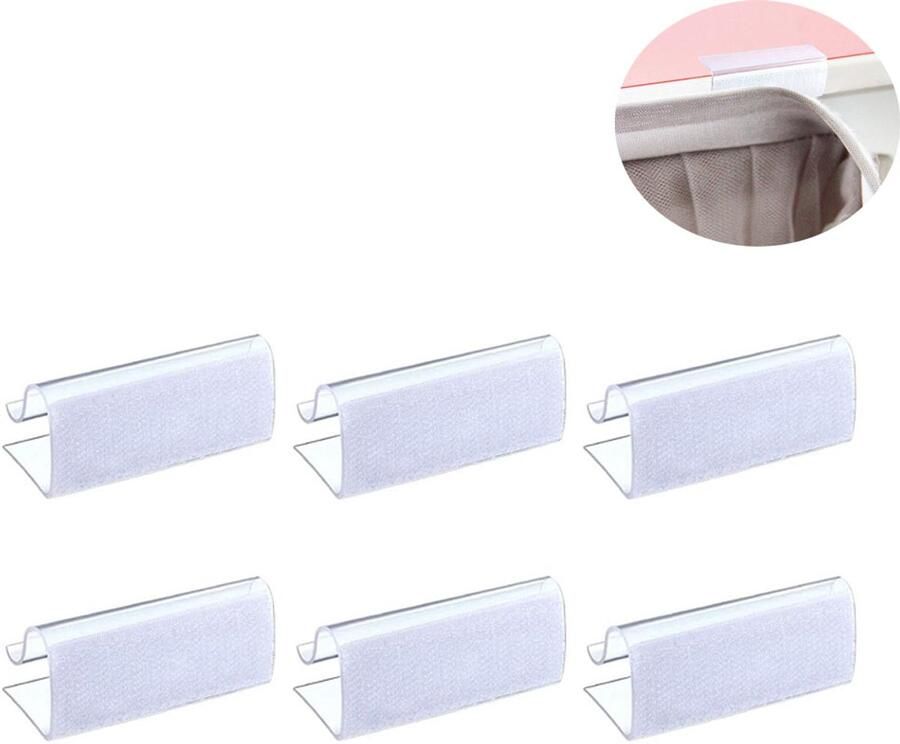 Klittenband tafelrok clip Tafelkleed klemmen Kleedklemmen Tafelkleedklem- voor stevige grip Antislipbevestigingsclip voor tafelkleed Tuinartikelen Plastic tafelkleedklem Stevige klemmen kleedhouder Tafelkleed vastzetten 6 stuks